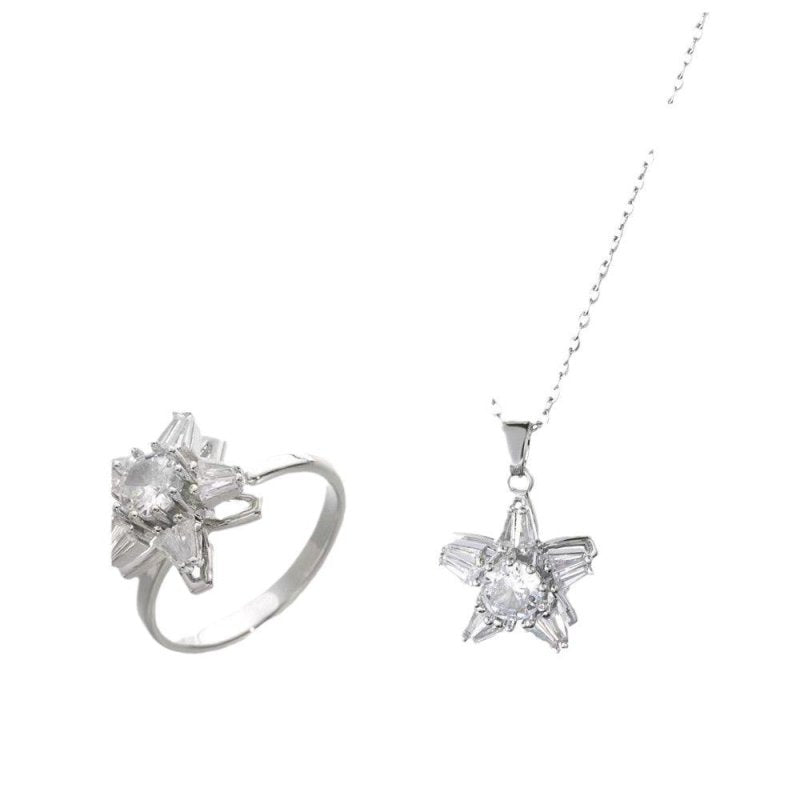 Necklace Female Flower Micro Inlaid Zircon Rotation $15.12 Dana Fashion Color: Flower Rotating Necklace Women's Accessories Product information: Treatment Process: Diamond Color: X0350 flower rotating necklace, J0225 flower spinning ring Applicable popula