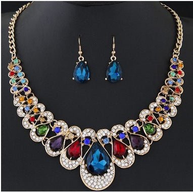 Necklace necklace earring set $27.00 Dana Fashion Color: Black Women's Accessories Material: Alloy, Rhinestone Size: Chain length 48 cm + 5 cm Material: Alloy Processing technology: electroplating Set combination: earrings + accessories
