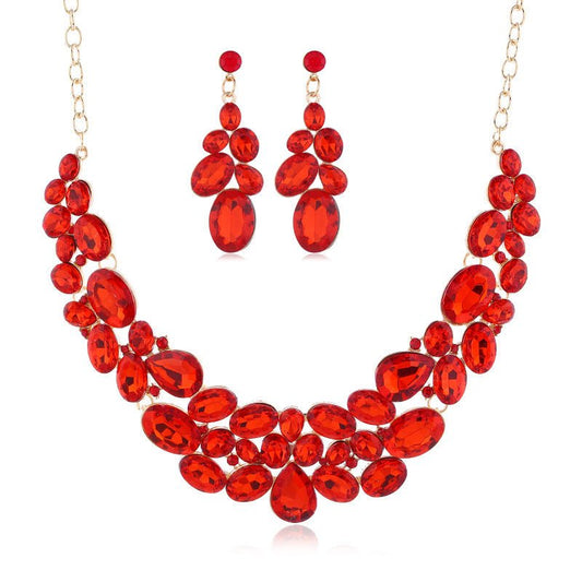 Necklace Set Necklace Earrings Jewelry Two Piece Set $19.99 Dana Fashion Color: Black Women's Accessories Product Information： Material: Alloy Treatment process: diamond Style: Women's Set Combination: Earrings + Necklaces Mosaic material: alloy inlaid ar
