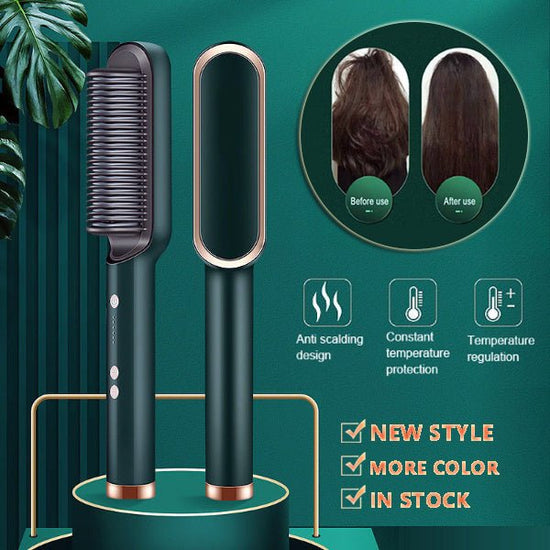 New 2 In 1 Hair Straightener Hot Comb Negative Ion Curling Tong Dual-purpose Electric Hair Brush $39.50 Dana Fashion Color: 2pcs A Black Electrical outlet: US style: With box Beauty Tools Overview: 1. The anti-scald comb is designed to straighten the comb