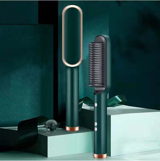 New 2 In 1 Hair Straightener Hot Comb Negative Ion Curling Tong Dual-purpose Electric Hair Brush $24.10 Dana Fashion Color: Green Electrical outlet: AU style: Opp pack Beauty Tools Overview: 1. The anti-scald comb is designed to straighten the comb to red