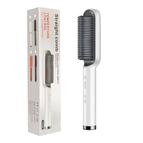 New 2 In 1 Hair Straightener Hot Comb Negative Ion Curling Tong Dual-purpose Electric Hair Brush $37.09 Dana Fashion Color: White Electrical outlet: AU style: With box Beauty Tools Overview: 1. The anti-scald comb is designed to straighten the comb to red