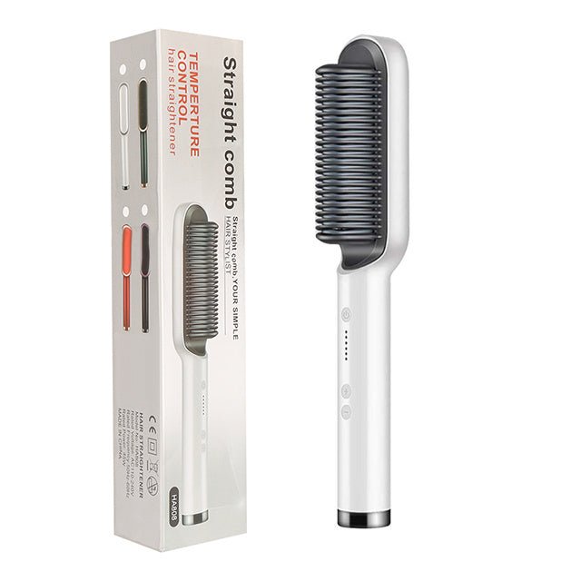New 2 In 1 Hair Straightener Hot Comb Negative Ion Curling Tong Dual-purpose Electric Hair Brush $37.09 Dana Fashion Color: White Electrical outlet: AU style: With box Beauty Tools Overview: 1. The anti-scald comb is designed to straighten the comb to red