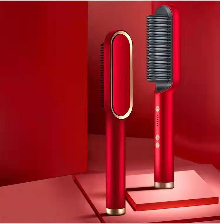 New 2 In 1 Hair Straightener Hot Comb Negative Ion Curling Tong Dual-purpose Electric Hair Brush $29.04 Dana Fashion Color: Red Electrical outlet: AU style: Opp pack Beauty Tools Overview: 1. The anti-scald comb is designed to straighten the comb to reduc