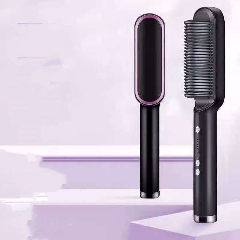 New 2 In 1 Hair Straightener Hot Comb Negative Ion Curling Tong Dual-purpose Electric Hair Brush $44.23 Dana Fashion Color: A Black Electrical outlet: EU style: With box Beauty Tools Overview: 1. The anti-scald comb is designed to straighten the comb to r