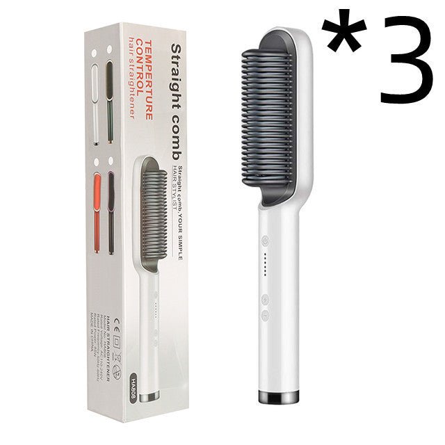 New 2 In 1 Hair Straightener Hot Comb Negative Ion Curling Tong Dual-purpose Electric Hair Brush $53.24 Dana Fashion Color: 3pcs White Electrical outlet: US style: With box Beauty Tools Overview: 1. The anti-scald comb is designed to straighten the comb t