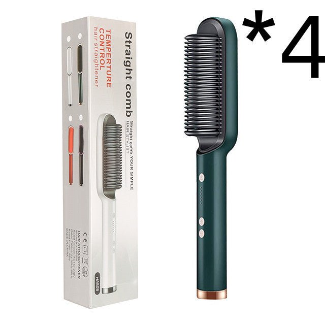 New 2 In 1 Hair Straightener Hot Comb Negative Ion Curling Tong Dual-purpose Electric Hair Brush $69.00 Dana Fashion Color: 4pcs Green Electrical outlet: US style: With box Beauty Tools Overview: 1. The anti-scald comb is designed to straighten the comb t