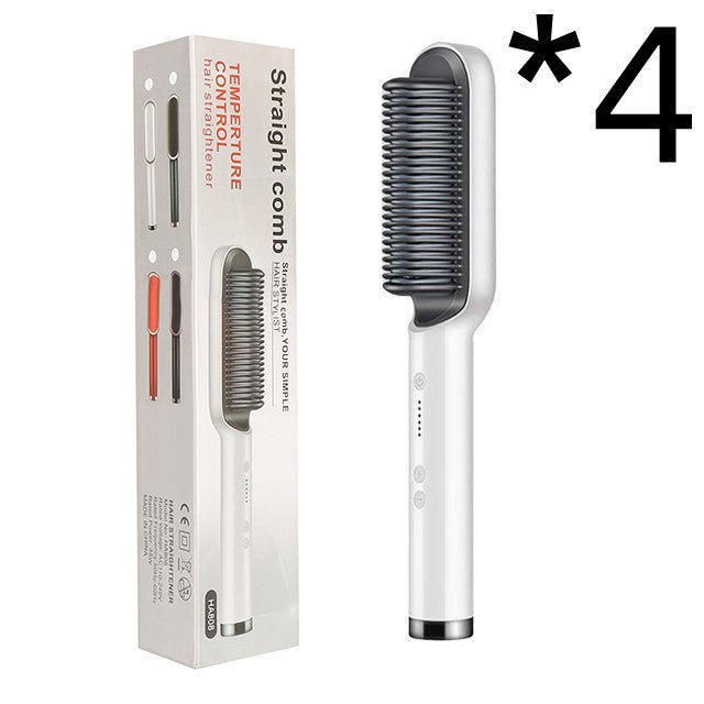 New 2 In 1 Hair Straightener Hot Comb Negative Ion Curling Tong Dual-purpose Electric Hair Brush $69.00 Dana Fashion Color: 4pcs White Electrical outlet: US style: With box Beauty Tools Overview: 1. The anti-scald comb is designed to straighten the comb t