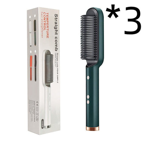 New 2 In 1 Hair Straightener Hot Comb Negative Ion Curling Tong Dual-purpose Electric Hair Brush $53.24 Dana Fashion Color: 3pcs Green Electrical outlet: US style: With box Beauty Tools Overview: 1. The anti-scald comb is designed to straighten the comb t