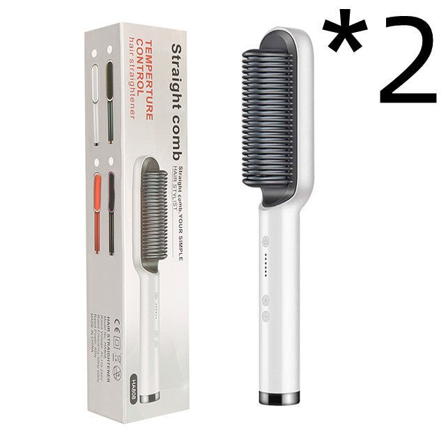 New 2 In 1 Hair Straightener Hot Comb Negative Ion Curling Tong Dual-purpose Electric Hair Brush $37.47 Dana Fashion Color: 2pcs White Electrical outlet: US style: With box Beauty Tools Overview: 1. The anti-scald comb is designed to straighten the comb t