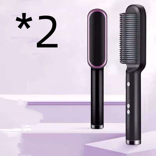 New 2 In 1 Hair Straightener Hot Comb Negative Ion Curling Tong Dual-purpose Electric Hair Brush $39.50 Dana Fashion Color: 2pcs A Black Electrical outlet: US style: With box Beauty Tools Overview: 1. The anti-scald comb is designed to straighten the comb