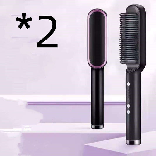 New 2 In 1 Hair Straightener Hot Comb Negative Ion Curling Tong Dual-purpose Electric Hair Brush $39.50 Dana Fashion Color: 2pcs A Black Electrical outlet: US style: With box Beauty Tools Overview: 1. The anti-scald comb is designed to straighten the comb