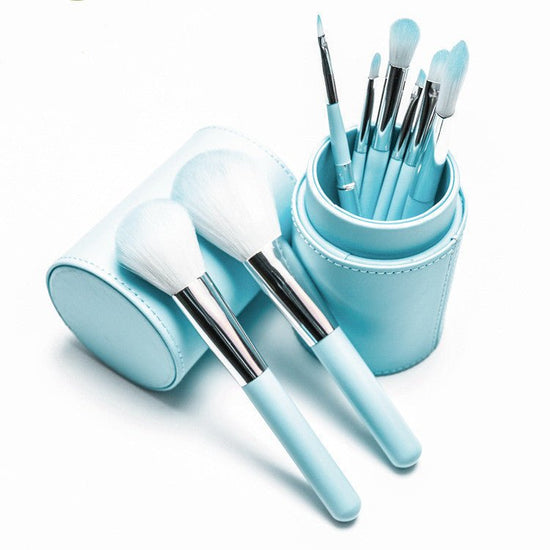 New 8 Makeup Brush Set, Eye Shadow, Blush, Foundation Brush, Makeup And Beauty Tools $34.53 Dana Fashion Color: Blue makeup Product information: Product category: makeup brush set Brush material: nylon Brush type: PU Brush handle material: wooden handle B