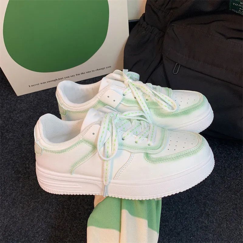 New All-match Flat Embroidered White Shoes Women $39.99 Dana Fashion Color: Green Size: 35 Women's shoes Product information: Applicable sports: Universal Lining material: Mesh Color: purple, green Upper height: low top Heel height: flat heel Heel shape: