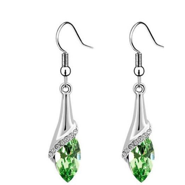 New Angel Elf Earrings Necklace Bracelet Three-piece Austria Crystal Alloy Jewelry Set Wholesale $22.00 Dana Fashion Color: Olive green Women's Accessories Style: Europe and America Material: Alloy Process: crystal Set combination: earrings + accessories