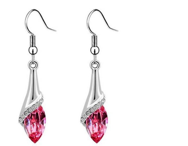 New Angel Elf Earrings Necklace Bracelet Three-piece Austria Crystal Alloy Jewelry Set Wholesale $22.00 Dana Fashion Color: Rose red Women's Accessories Style: Europe and America Material: Alloy Process: crystal Set combination: earrings + accessories + j