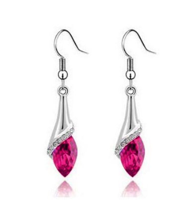 New Angel Elf Earrings Necklace Bracelet Three-piece Austria Crystal Alloy Jewelry Set Wholesale $22.00 Dana Fashion Color: Baby red Women's Accessories Style: Europe and America Material: Alloy Process: crystal Set combination: earrings + accessories + j