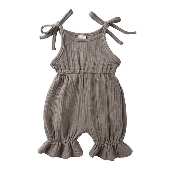 New Arrivals Newborn Toddler Baby Girls Sleeveless Solid Romper Jumpsuit Outfit $19.50 Dana Fashion Color: Grey Size: 100 Baby Clothing Overview: New Arrivals Newborn Toddler Baby Girls Sleeveless Solid Romper Jumpsuit Outfit Specifications: Thickness: th