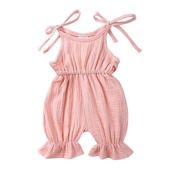 New Arrivals Newborn Toddler Baby Girls Sleeveless Solid Romper Jumpsuit Outfit $19.50 Dana Fashion Color: Pink Size: 100 Baby Clothing Overview: New Arrivals Newborn Toddler Baby Girls Sleeveless Solid Romper Jumpsuit Outfit Specifications: Thickness: th