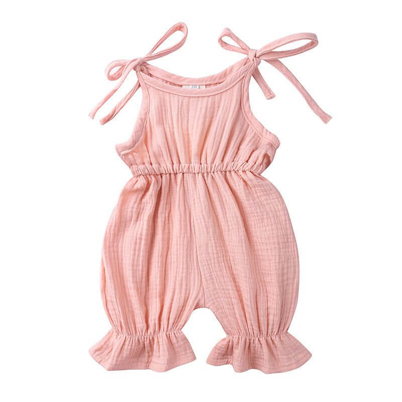 New Arrivals Newborn Toddler Baby Girls Sleeveless Solid Romper Jumpsuit Outfit $19.50 Dana Fashion Color: Pink Size: 100 Baby Clothing Overview: New Arrivals Newborn Toddler Baby Girls Sleeveless Solid Romper Jumpsuit Outfit Specifications: Thickness: th