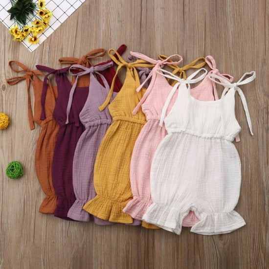 New Arrivals Newborn Toddler Baby Girls Sleeveless Solid Romper Jumpsuit Outfit $19.50 Dana Fashion Color: Grey Size: 100 Baby Clothing Overview: New Arrivals Newborn Toddler Baby Girls Sleeveless Solid Romper Jumpsuit Outfit Specifications: Thickness: th