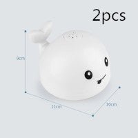 New Baby Bathroom Bath Electric Induction Whale Spray Small Toy $36.41 Dana Fashion Color: White2pcs Toys & Hobbies Overview: Easy to use: put the battery on the spray water whale and then on the water. It will automatically spray water and flash. Take it