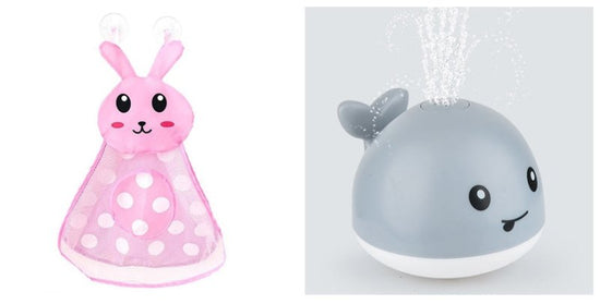 New Baby Bathroom Bath Electric Induction Whale Spray Small Toy $29.97 Dana Fashion Color: 2set Toys & Hobbies Overview: Easy to use: put the battery on the spray water whale and then on the water. It will automatically spray water and flash. Take it out
