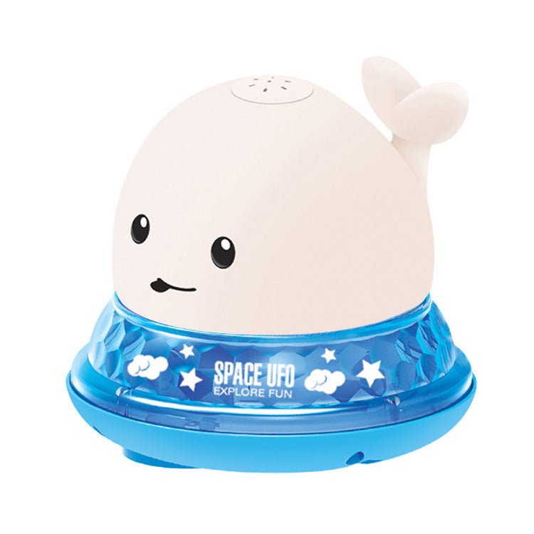 New Baby Bathroom Bath Electric Induction Whale Spray Small Toy $33.57 Dana Fashion Color: White blue Toys & Hobbies Overview: Easy to use: put the battery on the spray water whale and then on the water. It will automatically spray water and flash. Take i