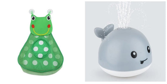 New Baby Bathroom Bath Electric Induction Whale Spray Small Toy $29.97 Dana Fashion Color: 3set Toys & Hobbies Overview: Easy to use: put the battery on the spray water whale and then on the water. It will automatically spray water and flash. Take it out