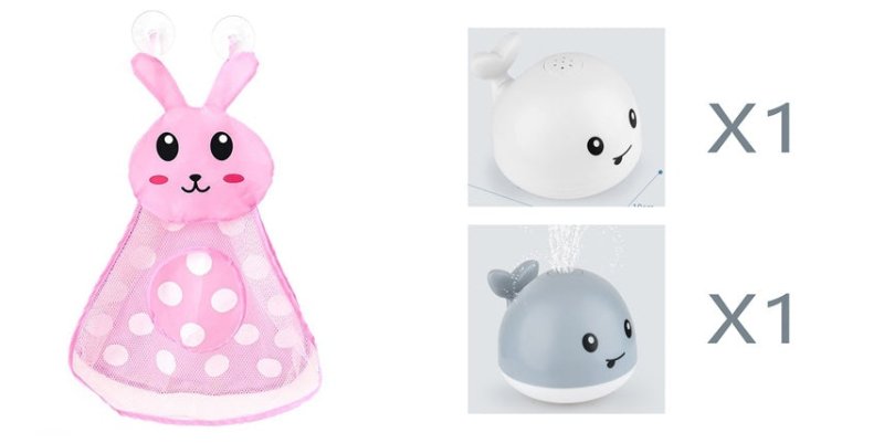 New Baby Bathroom Bath Electric Induction Whale Spray Small Toy $44.46 Dana Fashion Color: 10set Toys & Hobbies Overview: Easy to use: put the battery on the spray water whale and then on the water. It will automatically spray water and flash. Take it out