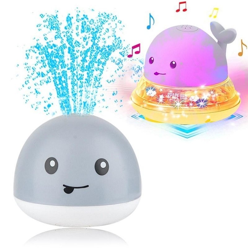 New Baby Bathroom Bath Electric Induction Whale Spray Small Toy $44.46 Dana Fashion Color: 10set Toys & Hobbies Overview: Easy to use: put the battery on the spray water whale and then on the water. It will automatically spray water and flash. Take it out