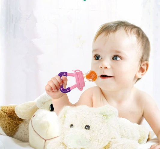 New Baby Silicone Pacifier, Encapsulated To Soothe Complementary Food Feeding Artifact $17.67 Dana Fashion Color: Blue Green set Size: M Baby & Mother Overview: Keep your children from choking while enjoying the fun of independent feeding. Suitable for mo