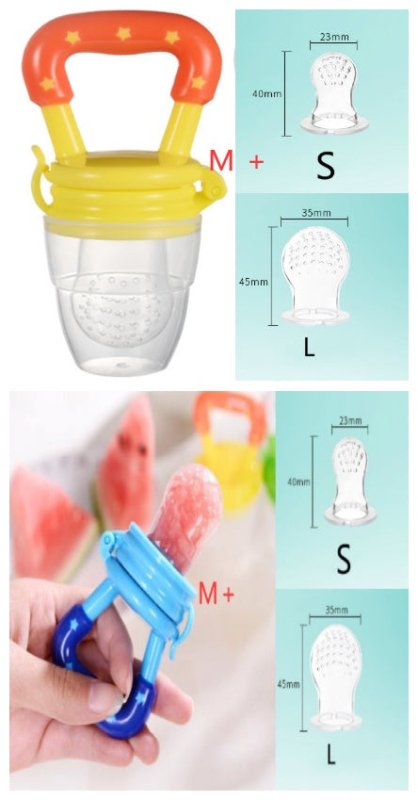 New Baby Silicone Pacifier, Encapsulated To Soothe Complementary Food Feeding Artifact $21.12 Dana Fashion Color: YellowBlueset Size: M Baby & Mother Overview: Keep your children from choking while enjoying the fun of independent feeding. Suitable for mos
