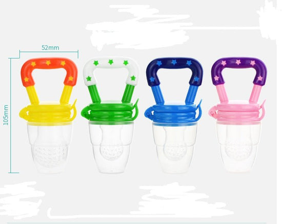 New Baby Silicone Pacifier, Encapsulated To Soothe Complementary Food Feeding Artifact $17.67 Dana Fashion Color: Blue Green set Size: M Baby & Mother Overview: Keep your children from choking while enjoying the fun of independent feeding. Suitable for mo