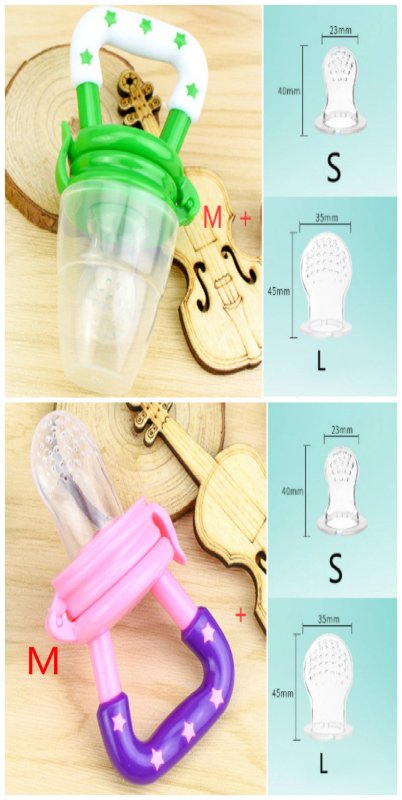 New Baby Silicone Pacifier, Encapsulated To Soothe Complementary Food Feeding Artifact $17.88 Dana Fashion Color: GreenPinkset Size: M Baby & Mother Overview: Keep your children from choking while enjoying the fun of independent feeding. Suitable for most