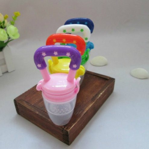 New Baby Silicone Pacifier, Encapsulated To Soothe Complementary Food Feeding Artifact $17.67 Dana Fashion Color: Blue Green set Size: M Baby & Mother Overview: Keep your children from choking while enjoying the fun of independent feeding. Suitable for mo