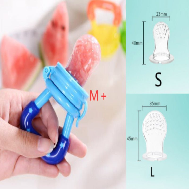 New Baby Silicone Pacifier, Encapsulated To Soothe Complementary Food Feeding Artifact $15.16 Dana Fashion Color: Blue set Size: M Baby & Mother Overview: Keep your children from choking while enjoying the fun of independent feeding. Suitable for most kin