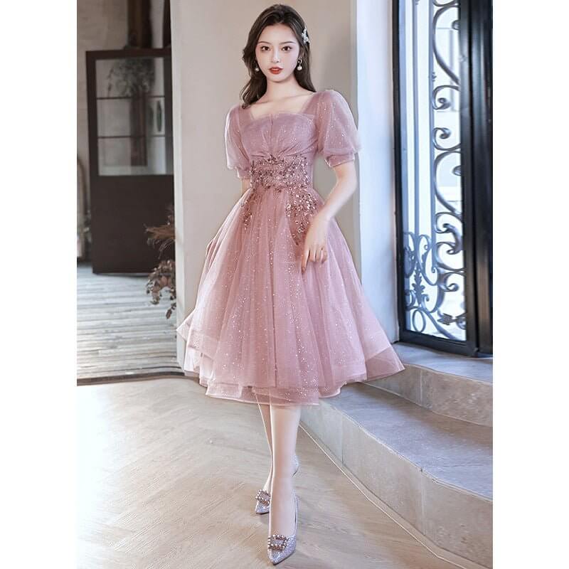 New Birthday Banquet Party Elegant Socialite Host Fairy Slim Evening Dress For Women $94.50 Dana Fashion Color: Black Long Size: L Women's clothing Product information: Fabric name: Polyester Fiber Color: Lotus Pink long, light champagne color long, black
