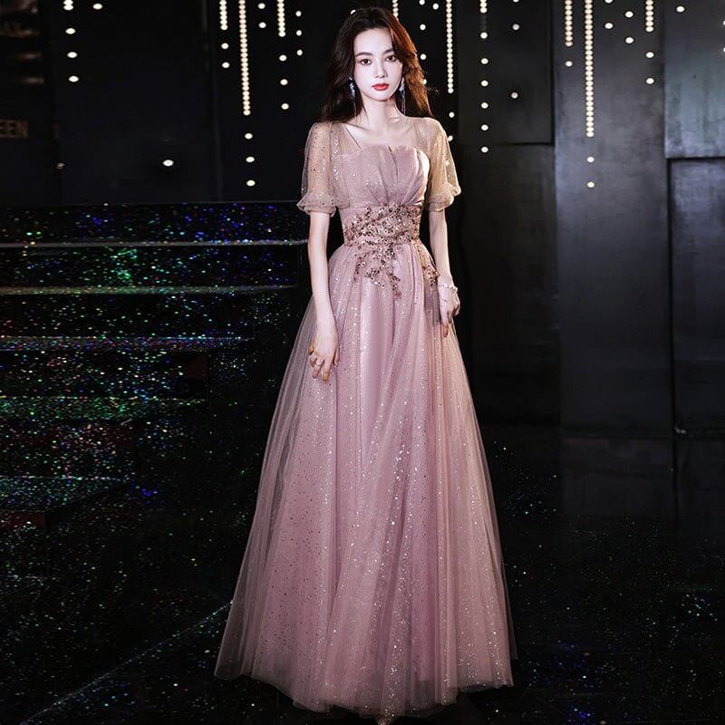 New Birthday Banquet Party Elegant Socialite Host Fairy Slim Evening Dress For Women $94.50 Dana Fashion Color: Black Long Size: L Women's clothing Product information: Fabric name: Polyester Fiber Color: Lotus Pink long, light champagne color long, black