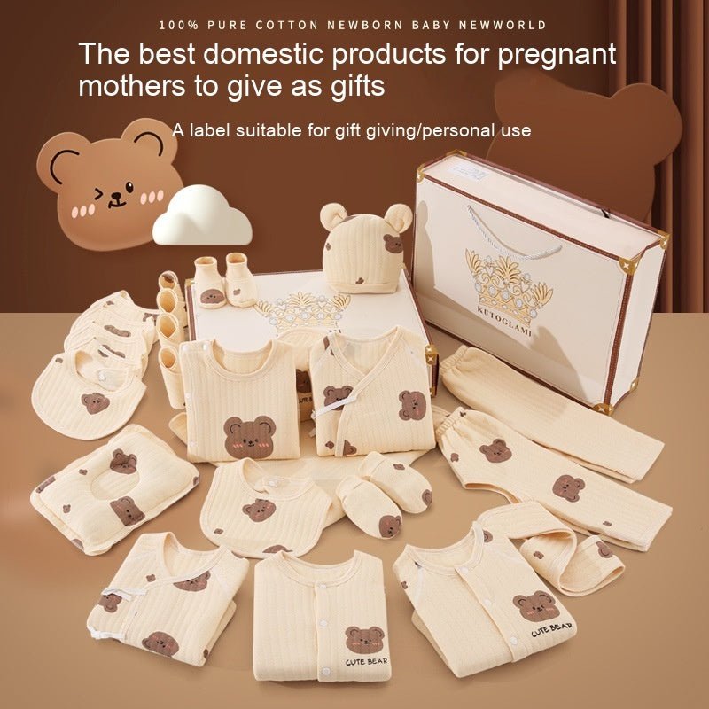 New Born Baby Baby Pure Cotton Clothes Gift Set Full Moon Meeting Gift $61.62 Dana Fashion Color: Four Seasons 21 Pieces Suitable For Height: 59cm Baby Clothing Product information: Pattern: animal, solid color, cartoon Gift Box content: clothing accessor