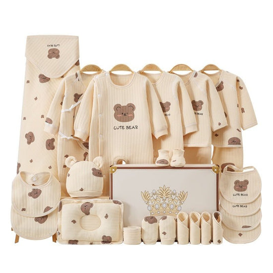 New Born Baby Baby Pure Cotton Clothes Gift Set Full Moon Meeting Gift $61.62 Dana Fashion Color: Four Seasons 21 Pieces Suitable For Height: 59cm Baby Clothing Product information: Pattern: animal, solid color, cartoon Gift Box content: clothing accessor
