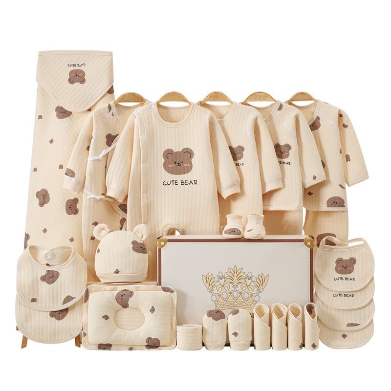 New Born Baby Baby Pure Cotton Clothes Gift Set Full Moon Meeting Gift $61.62 Dana Fashion Color: Four Seasons 21 Pieces Suitable For Height: 59cm Baby Clothing Product information: Pattern: animal, solid color, cartoon Gift Box content: clothing accessor