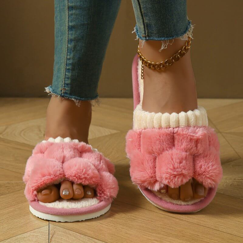 New Bow Plush Slippers Indoor $25.90 Dana Fashion Color: Pink Size: 36to37 Women's shoes Product information: Pattern: Other Lining material: as shown in the figure Color: white bow, pink bow, gray bow, white, gray, pink, black bow, Black Heel height: as