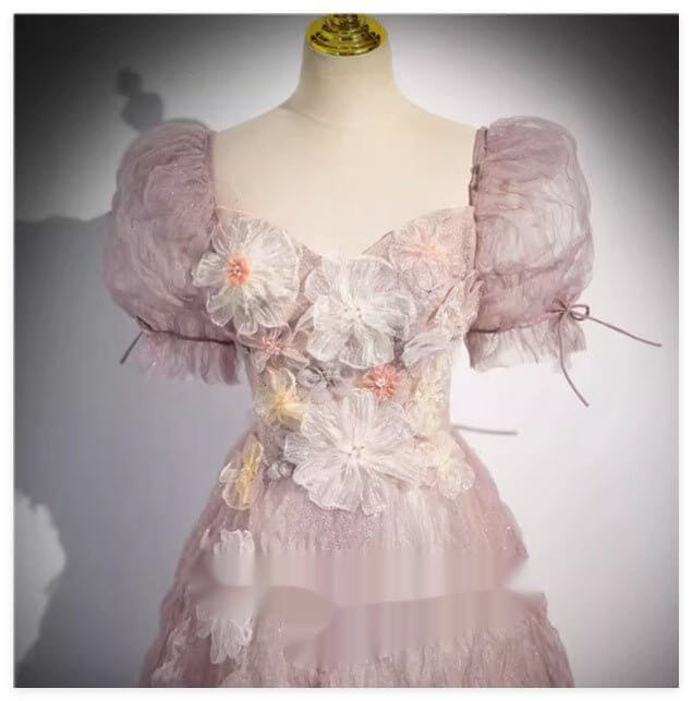 New Bride Engagement Banquet Evening Dress Women's High-end Feel $549.50 Dana Fashion Color: Pink Size: L Women's clothing Product information: Style: Sweet Color classification: Pink Dress Style: Falling to the Ground Sleeve length: short sleeved Dress l