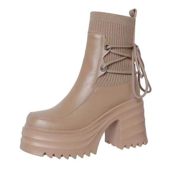 New British Style Muffin Thick Bottom Knitting Strap Martin Boots For Women $54.50 Dana Fashion Color: Black Size: 35 Women's shoes Overview: Unique design, stylish and beautiful. Good material, comfortable feet. A variety of colors, any choice. Specifica