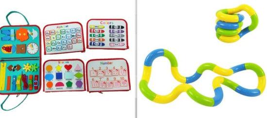 New Busy Book Children's Busy Board Dressing And Buttoning Learning Baby Early Education Preschool Sensory Learning Toy $44.06 Dana Fashion Color: Turquoise set Toys & Hobbies Overview: ✅Made of soft felted wool, the activity board is flexible with no har