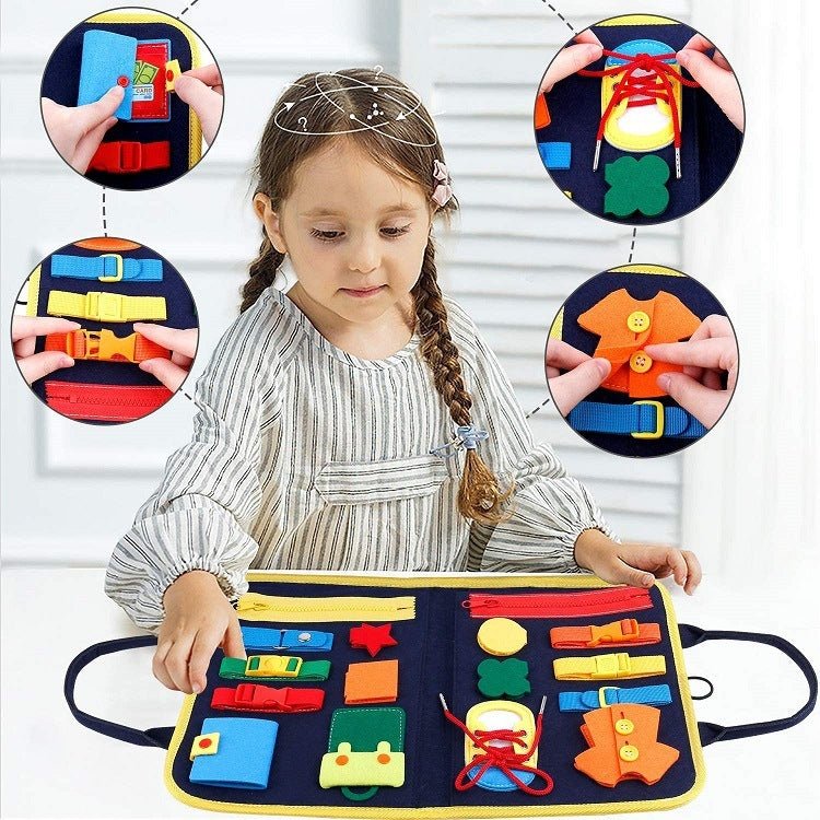 New Busy Book Children's Busy Board Dressing And Buttoning Learning Baby Early Education Preschool Sensory Learning Toy $30.02 Dana Fashion Color: A Toys & Hobbies Overview: ✅Made of soft felted wool, the activity board is flexible with no hard corners, s