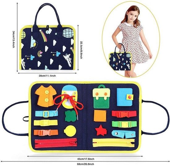 New Busy Book Children's Busy Board Dressing And Buttoning Learning Baby Early Education Preschool Sensory Learning Toy $30.02 Dana Fashion Color: A Toys & Hobbies Overview: ✅Made of soft felted wool, the activity board is flexible with no hard corners, s