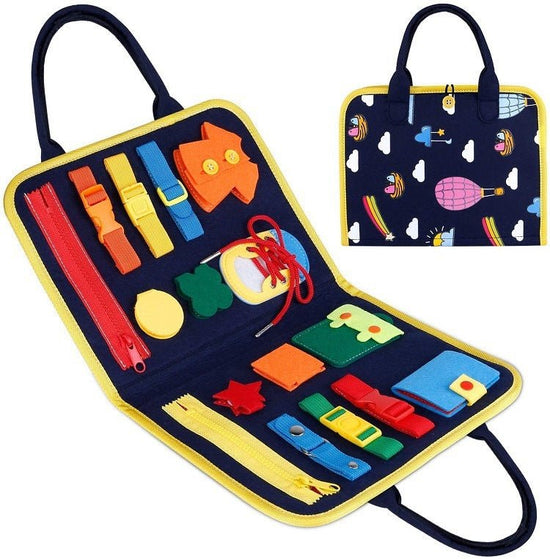 New Busy Book Children's Busy Board Dressing And Buttoning Learning Baby Early Education Preschool Sensory Learning Toy $35.07 Dana Fashion Color: Style 1 Toys & Hobbies Overview: ✅Made of soft felted wool, the activity board is flexible with no hard corn