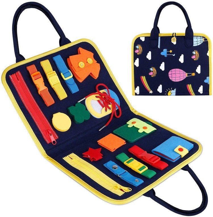 New Busy Book Children's Busy Board Dressing And Buttoning Learning Baby Early Education Preschool Sensory Learning Toy $35.07 Dana Fashion Color: Style 1 Toys & Hobbies Overview: ✅Made of soft felted wool, the activity board is flexible with no hard corn